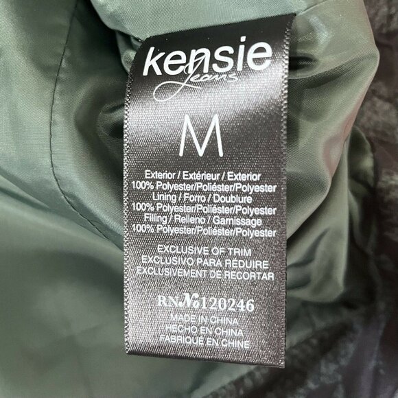 Kensie Jeans Quilted Vest Womens Medium Green Black Pockets - Picture 9 of 10